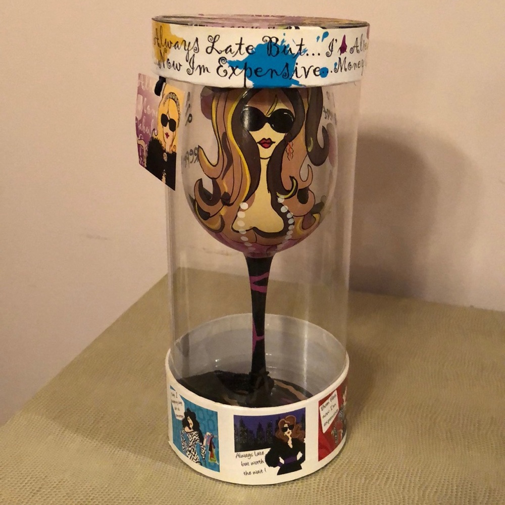 Hand painted wine glass